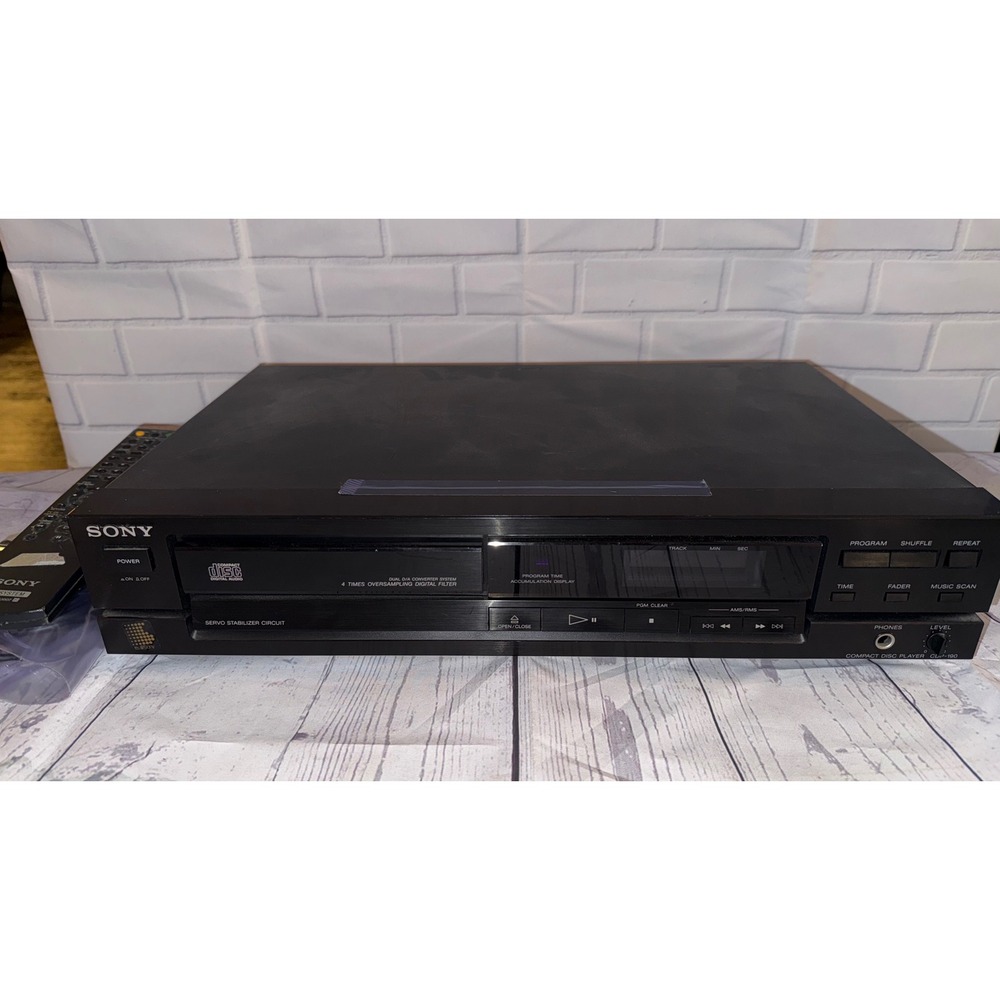 Sony CDP-190 Compact Disc Player Black Vintage Hi-Fi CD Player